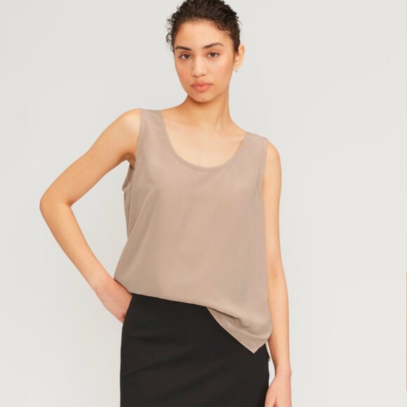 Everlane scoop tank washable silk burnt sugar 6 - Picture 1 of 1